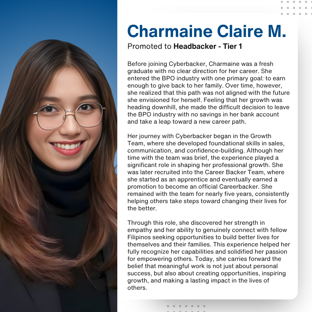 2025_Website_Newly Promoted Cyberbackers_Headbacker_Charmaine Claire Mendoza_1080x1080